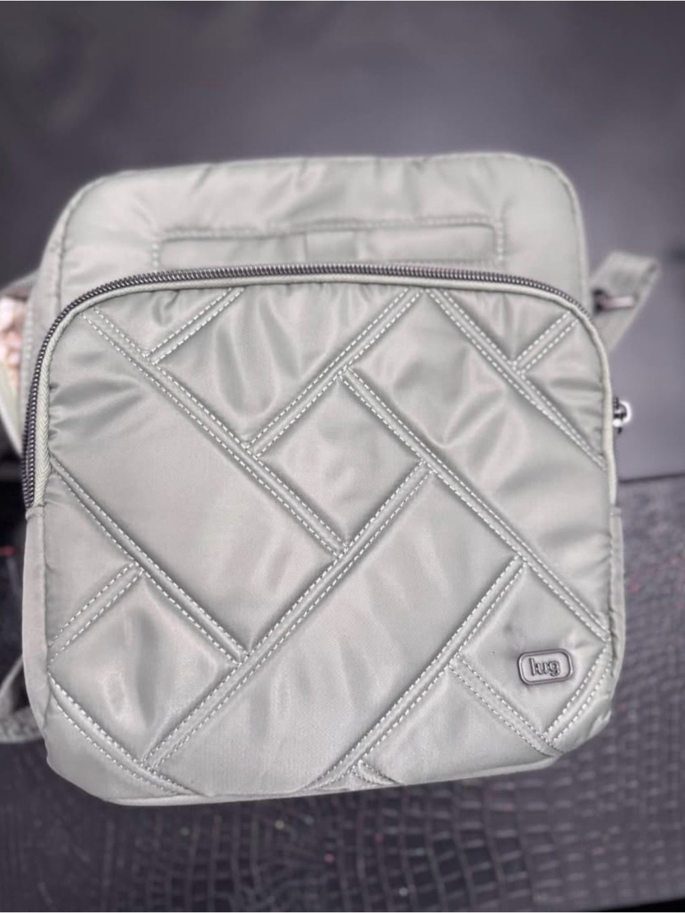 lug Quilted Crossbody Bag in Light Gray - Picture 2 of 6